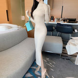 Women Dresses Long Sleeve Dress Fall Slim Fit Hip Skirt
