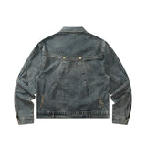 Women Jacket Denim Jacket Fall Lapels Long Sleeve Loose Wash Distressed Jacket