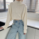 Women Winter Knitted Sweater Autumn and Winter Knitting Top Loose Casual Sweater Coat 8t8265