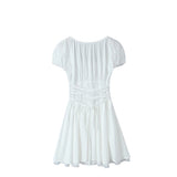 Women Dresses Summer Dress Puff Sleeve Skirt (Xds0414)