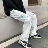 Men Jeans Splash-Ink Jeans Men's Autumn Baggy Straight Trousers Casual Trousers