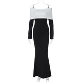 Women Dresses Long Sleeve Slim Fit Sheath Long Dress