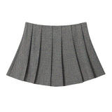 Women Skirt Plaid Pleated Skirt