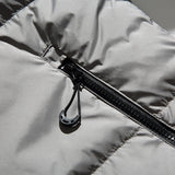 Unisex Winter Cotton Coat Stand-up Collar down Jacket Vintage Zipper Pocket down Jacket