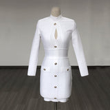 Women's Evening Dress Bandage Dress Button Hip Skirt