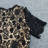 Women's Evening Dress Casual Lace Hollow Short Sleeve Dress