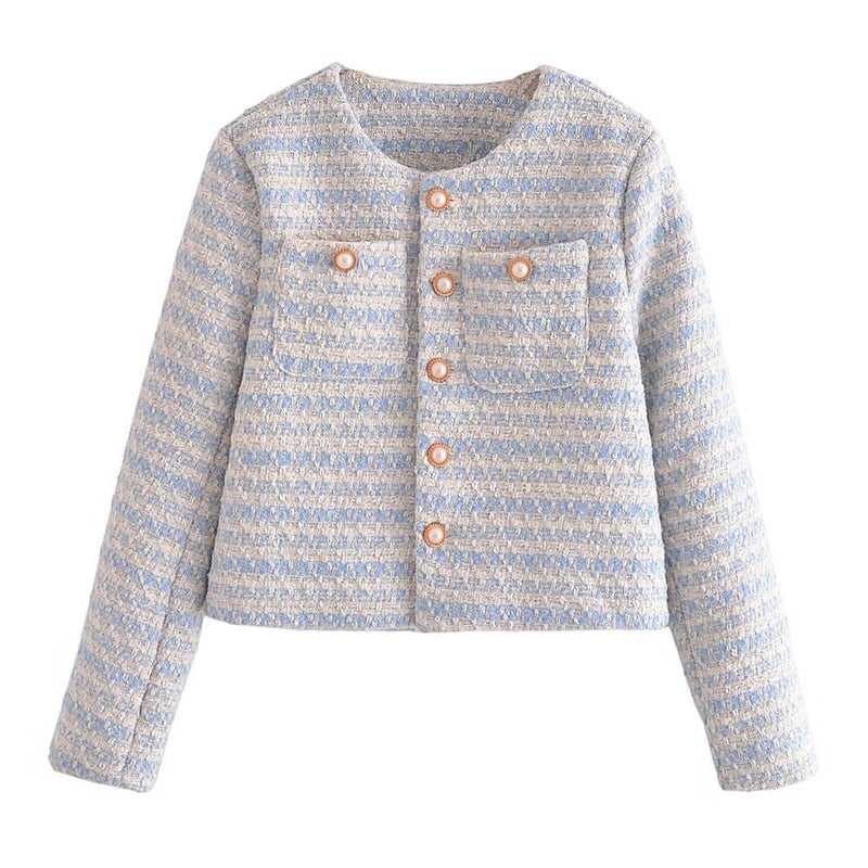 Women Woolen Coat Fall/Winter Chanel Coat Loose Crop Top