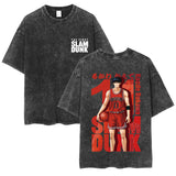 SLAM DUNK washed old cotton t-shirt printed short-sleeved undershirt
