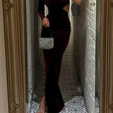 Women Dresses Winter Sexy Cutout One Shoulder Dress