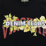 Denim Tears T Shirts Vintage Avatar Oil Painting Flower Letter Printing Men's and Women's Loose Casual Short-Sleeved T-shirt