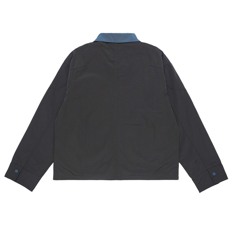 Men Jacket Coat Loose Contrast Color Lapels Zipper Jacket