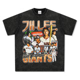 Mens Vintage baseball T-Shirt Jung Hoo Lee Printed Short Sleeve T-Shirt Vintage Loose