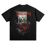Mens Vintage Rock Band T-Shirt VINTAGE Trivia Rock Band ROCK Print Short Sleeve T-Shirt Loose