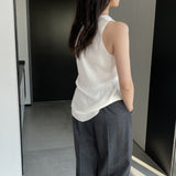 Women Knitted Two-Piece Set Spring Loose Sweater round Neck Vest Blouse Ab29