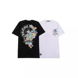 CHH Chrome Heart T Shirts Croix Cross Color Leather Printed Short Sleeve T-Shirt