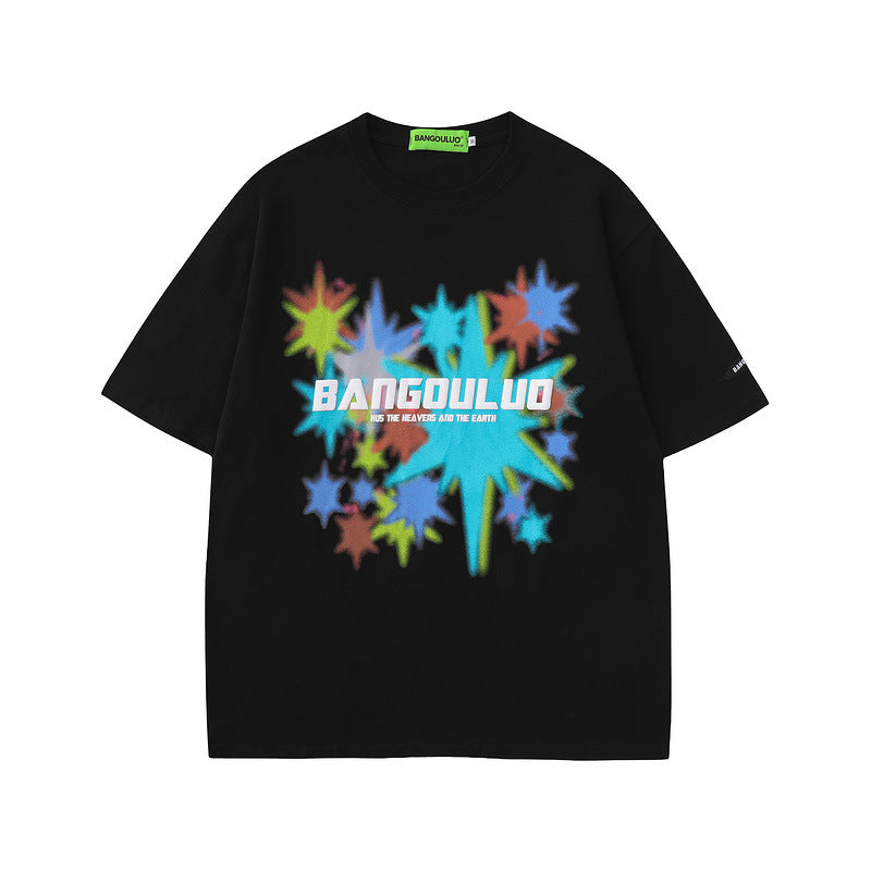 Men T Shirt Summer Graffiti Couple Short Sleeve T-shirt