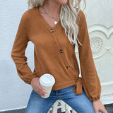 Women Knitted Sweater Autumn Button Decorations