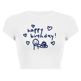 Women T-shirt Simple Printed T-shirt Top