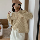 Women Knitwear Autumn and Winter Bowknot Sweater Loose Knitted Cardigan