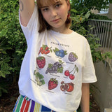 Vegetable Fruit Letter Print T Shirt Tees Summer