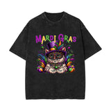 Mardi Gras Carnival Washed Old Vintage Short Sleeve T-Shirt