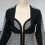 Women's Evening Dress Bandage Dress V-neck Zipper Dress