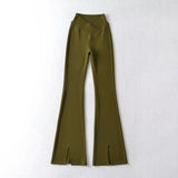 Women Sweatpants Spring Bell-Bottom Pants Solid Color Trousers