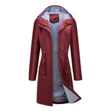 Women's Trench Coat Autumn Long Casual Trench Coat Women's Waterproof Hooded Straight Coat