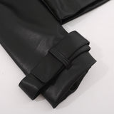 Women Jacket Short PU Leather Jacket Autumn and Winter Arcade Car Style Stand Collar Jacket
