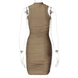 Women Dresses Spring Sexy round Neck Sleeveless Slim Fit Dress