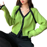 Women Knitwear Autumn V-neck Sweaters Cardigan