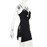 Women Dresses Spring Slim-Fitting Short Skirt Sexy Cutout Split Sling Dress (Csm202403)