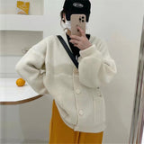 Women Knitwear Fall/Winter V-neck Sweater Coat Loose Knitted Cardigan