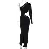 Women Dresses Fall Sexy Hollow Long-Sleeved Dress