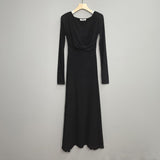 Women Dresses V-neck Long-Sleeve Dress Long Skirt Fish Hip Skirt