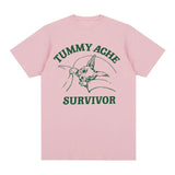 Funny Tummy Ache Survivor Meme Print Graphics T-Shirt Men