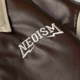 Unisex Winter Cotton Coat Letter Embroidered Lapel Cotton Coat Vintage Loose Cotton Coat