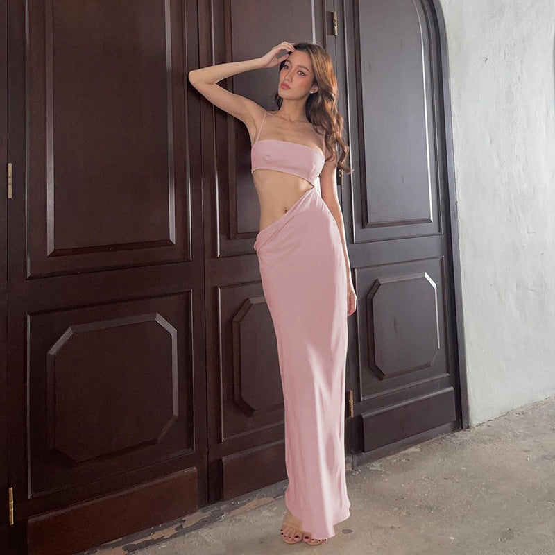 Women Dresses Spring Long Dress Sexy Sling Waist-Baring Dress