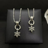 Chrome Hearts Necklace Ch Crowe Small Hexagram Pendant Old Necklace Cross Personality Sweater Chain Versatile Hip Hop Wholesale