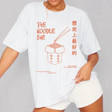 Chinese Noodle Graphic Tees Funny Retro Women Grunge Cute