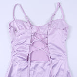 Women Dresses Spring and Summer Sleeveless Sexy Sling Slim Fit Dress (Bla0420)