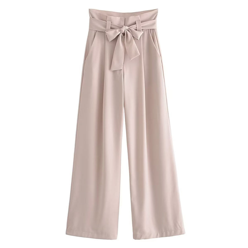 Women Sweatpants Bowknot Wide Leg Pants Autumn Straight Pants