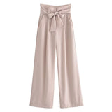 Women Sweatpants Bowknot Wide Leg Pants Autumn Straight Pants