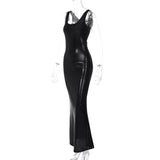 Women Dresses Winter U-Neck Slim-Fit Suspenders Dress