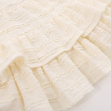 Women Skirt Lace Pettiskirt Solid Color Double Layer Cake Skirt