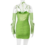 Women Dresses Dress Sexy Sling Backless Hollow Slim Dress (Bla0420)