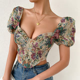 Women Party Tops Sexy Backless Puff Sleeve Camisole