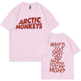 Arctic Monkey Letter Graphic Print T Shirt Men's Fashion O-N