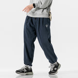 Men Pants Retro Drawstring Pocket Zipper Casual Polar Fleece Sweatpants