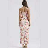 Women Dresses Spring Split Long Dress Lace Suspender Skirt